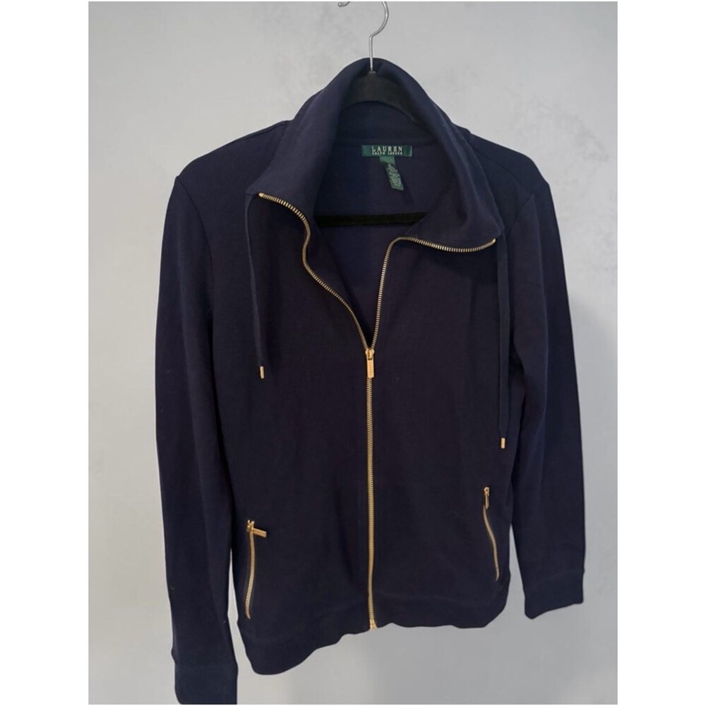 Lauren Ralph Lauren Navy Full-Zip Jacket Size M - Quiet Luxury - Preppy